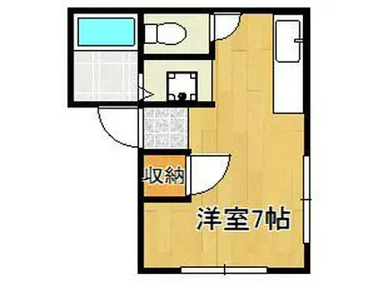 プレジールさかい(ワンルーム/2階)の間取り写真