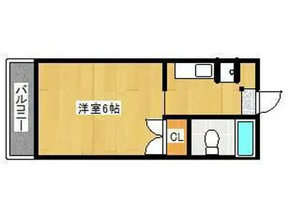 プレアール南小倉(1K/1階)の間取り写真