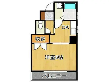 イエローマンション小倉(1DK/9階)の間取り写真
