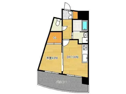 BRIS中井(1DK/4階)の間取り写真