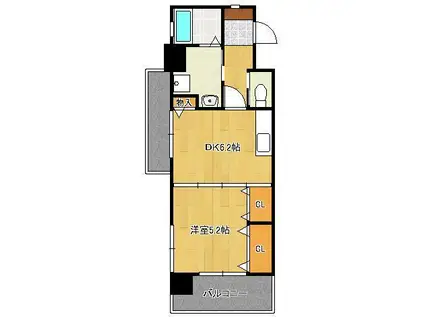 ミーナ原町(1DK/10階)の間取り写真