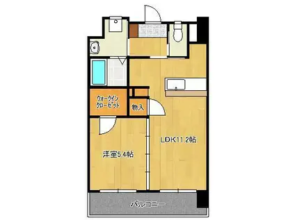 ミーナ原町(1LDK/4階)の間取り写真