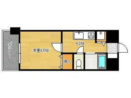 エクレール中井(1K/5階)の間取り写真