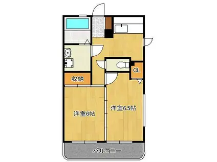 エクレール中井(2K/2階)の間取り写真