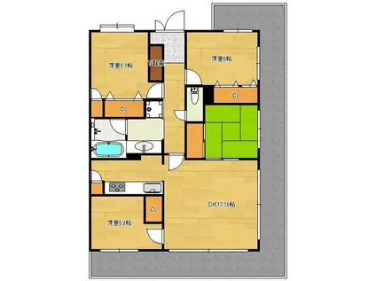 アクロス小倉セントラルスクエア 608号(4LDK/6階)の間取り写真