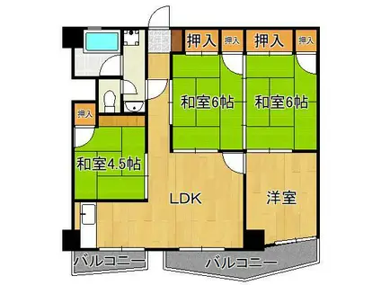 以和貴ビル(4LDK/10階)の間取り写真