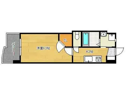 ギャラン井堀(1K/7階)の間取り写真