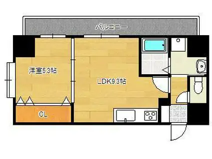 サンシャイン・マリンズ井堀(1LDK/1階)の間取り写真
