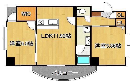 サンシャインⅡ(2LDK/5階)の間取り写真