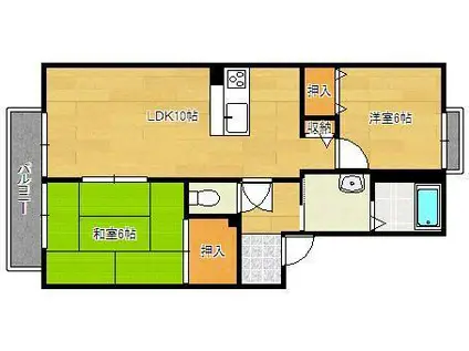 プティフレール(2LDK/2階)の間取り写真