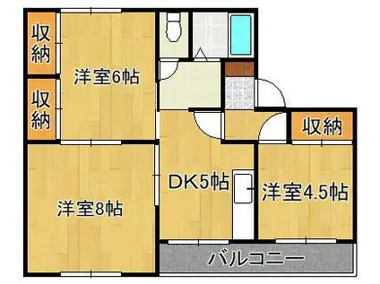 E‐LUXMIYAKO(3DK/1階)の間取り写真