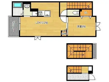 MS SQUARE A(1LDK/3階)の間取り写真