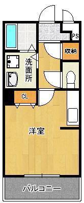 ベルガ南小倉(ワンルーム/7階)の間取り写真