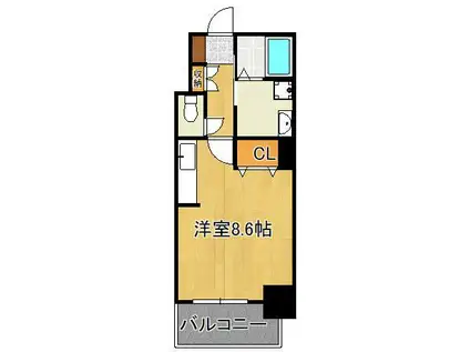 ベルガ南小倉(ワンルーム/9階)の間取り写真