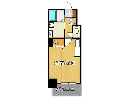 ベルガ南小倉(ワンルーム/6階)の間取り写真