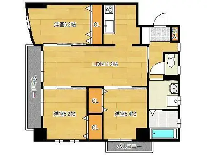 MDIロイヤルレジデンス大手町(3LDK/8階)の間取り写真