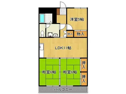 グレイスコート篠崎(3LDK/4階)の間取り写真