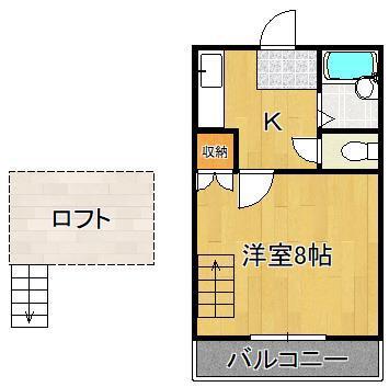 Eハイツ緑(1K/1階)の間取り写真