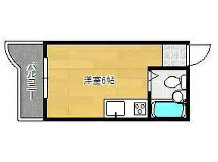 PLイースト下到津の丘(ワンルーム/3階)の間取り写真