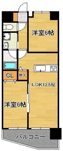 フェリーチェ中井けやき通(2LDK/3階)の間取り写真