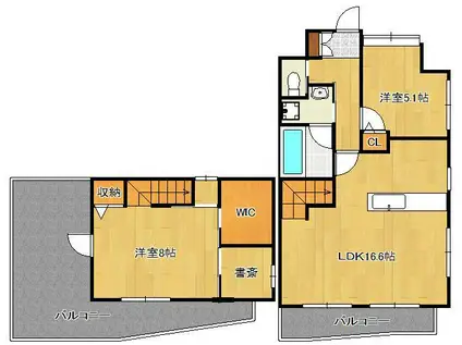 フェリーチェ中井けやき通(2LDK/6階)の間取り写真