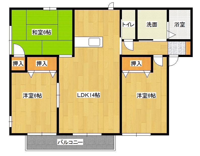 N・フレグランス緑ヶ丘(3LDK/1階)の間取り写真