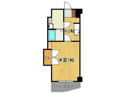 メゾンブリアント(1K/2階)の間取り写真