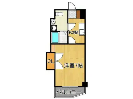 メゾンブリアント(1K/2階)の間取り写真