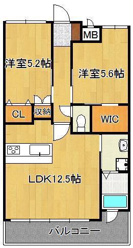 リブラ ブライト(2LDK/11階)の間取り写真