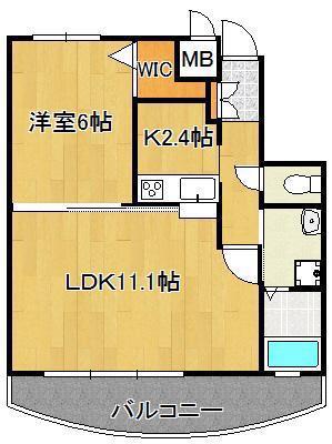 サンシャイン プリンセス 北九州(1LDK/10階)の間取り写真