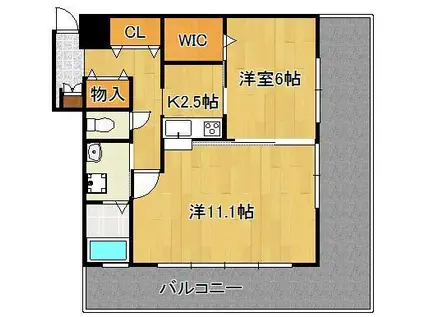 サンシャイン プリンセス 北九州(2K/5階)の間取り写真