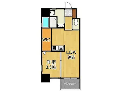 アベニュー小倉ウエスト(1LDK/6階)の間取り写真