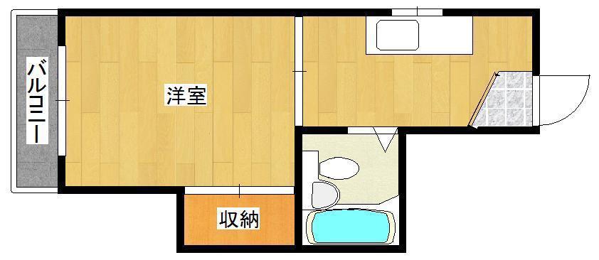 原ビル(1K/4階)の間取り写真