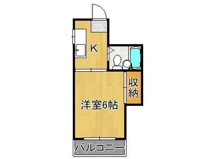 原ビル(1K/4階)の間取り写真
