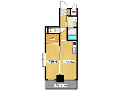 メゾン・ド・プレシューズ(1DK/6階)の間取り写真