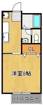 ビーライン中井B棟(1K/1階)の間取り写真
