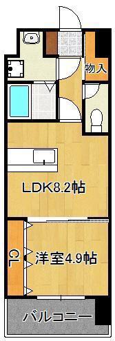 ビクトワール歯大前(1LDK/10階)の間取り写真