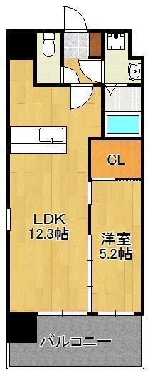 ビクトワール歯大前(1LDK/10階)の間取り写真
