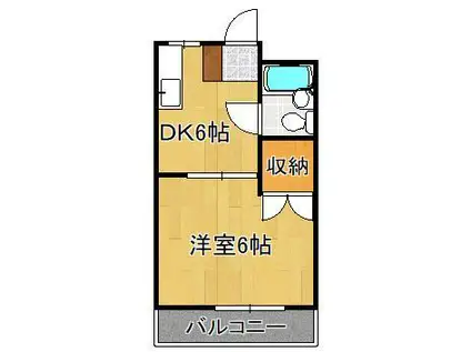 シャルム真鶴(1DK/4階)の間取り写真