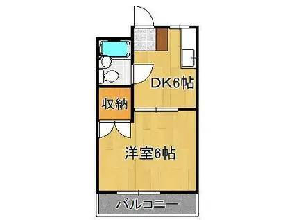 シャルム真鶴(1DK/3階)の間取り写真