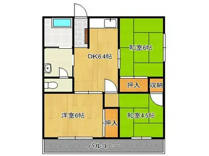 松本ビル(3DK/3階)の間取り写真