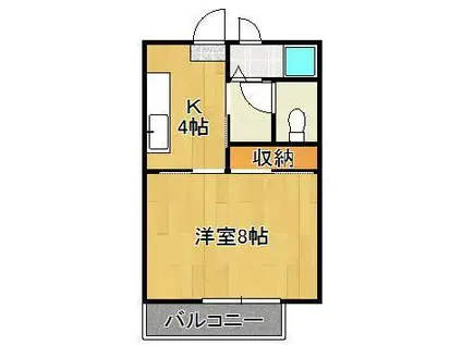 メゾン緑ヶ丘Ⅰ(1K/1階)の間取り写真