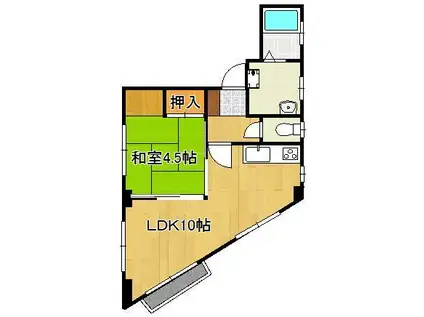 スオウ木町(1LDK/3階)の間取り写真