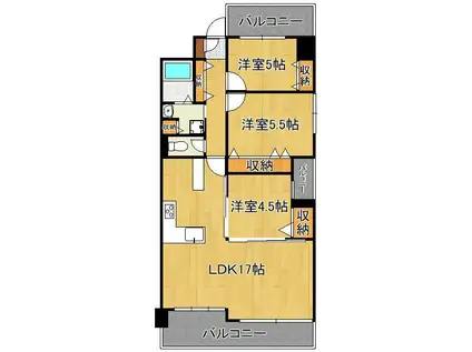 コモグランデ(3LDK/4階)の間取り写真