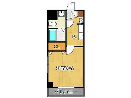ラフィーネ(1K/2階)の間取り写真
