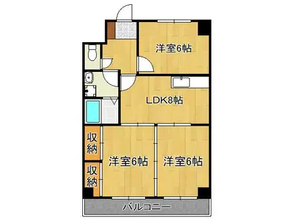 シャルム明石Ⅱ(3LDK/6階)の間取り写真