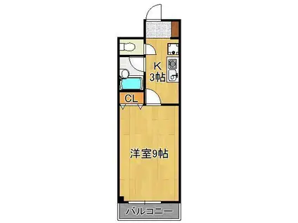 シャルム明石Ⅱ(1K/4階)の間取り写真