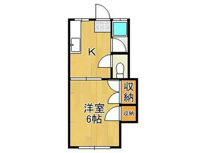 日豊本線 南小倉駅 徒歩27分 2階建 築42年(1K)の間取り写真