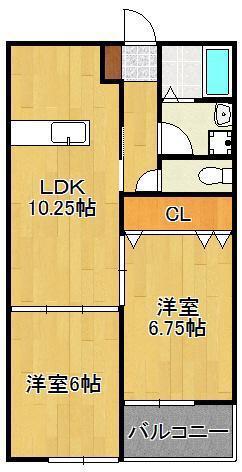 RSRESIDENCE愛宕(2LDK/1階)の間取り写真
