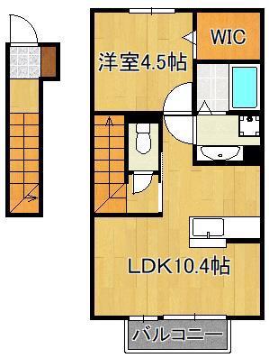アッサンブレ S(1LDK/2階)の間取り写真